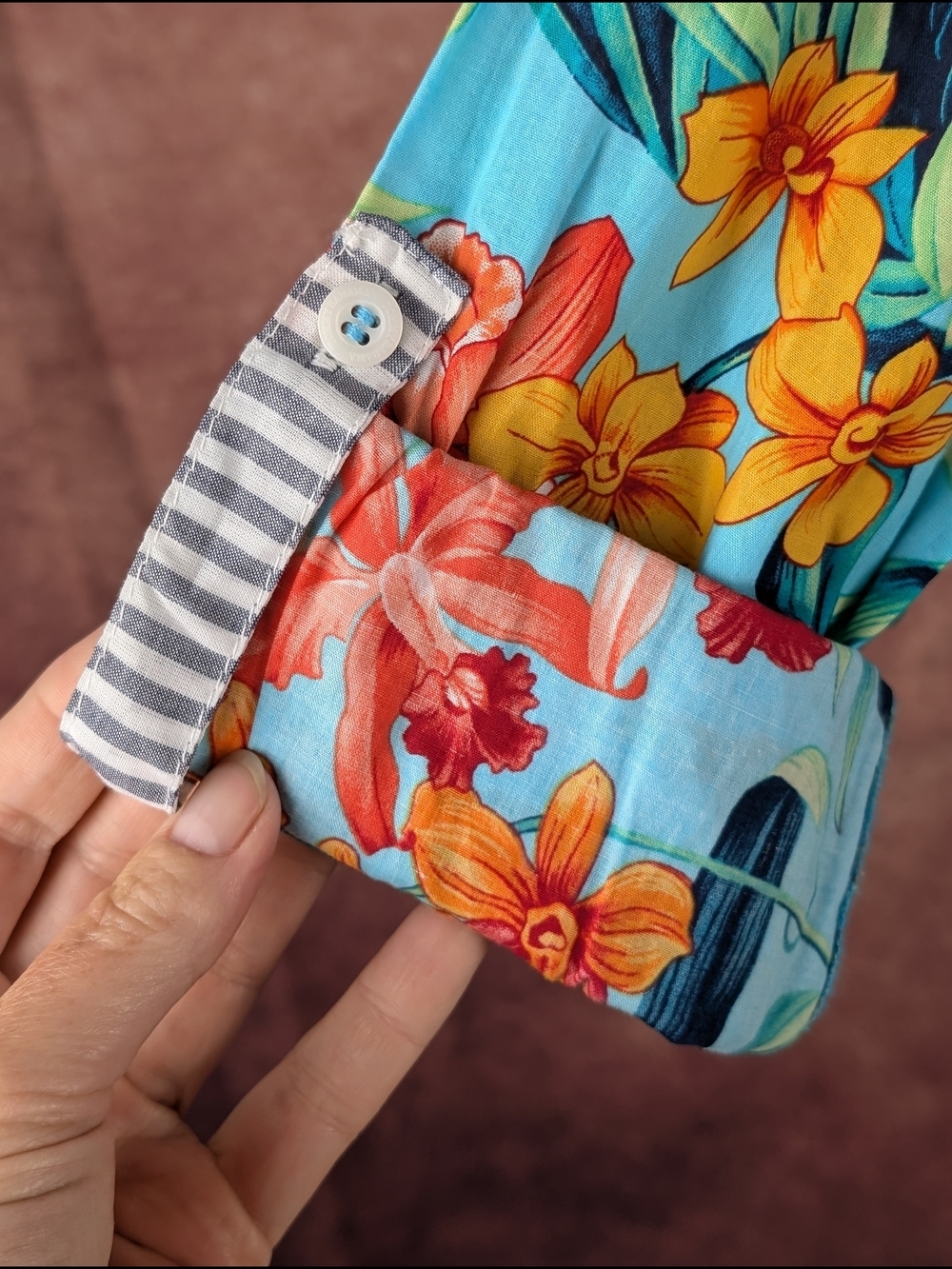 NWT Tommy Bahama Floriana Boyfriend Shirt XS Turquoise Tropical Floral Cotton - Picture 2 of 11